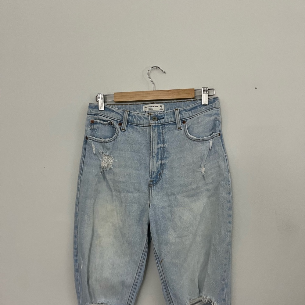 Abercrombie & Fitch The Skinny High Rise Blue Distressed Jeans - Picture 5 of 6